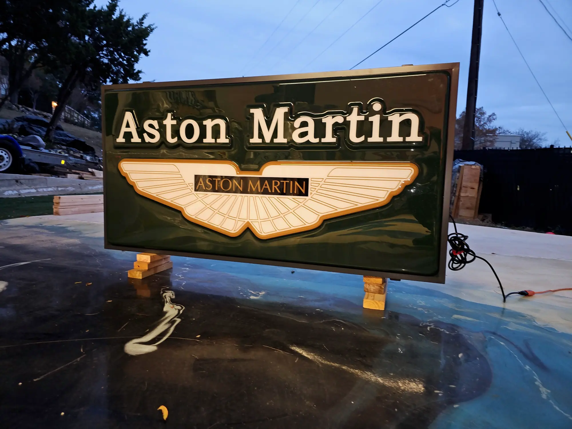 Large Illuminated Aston Martin Sign — Auction Ended | PCARMARKET