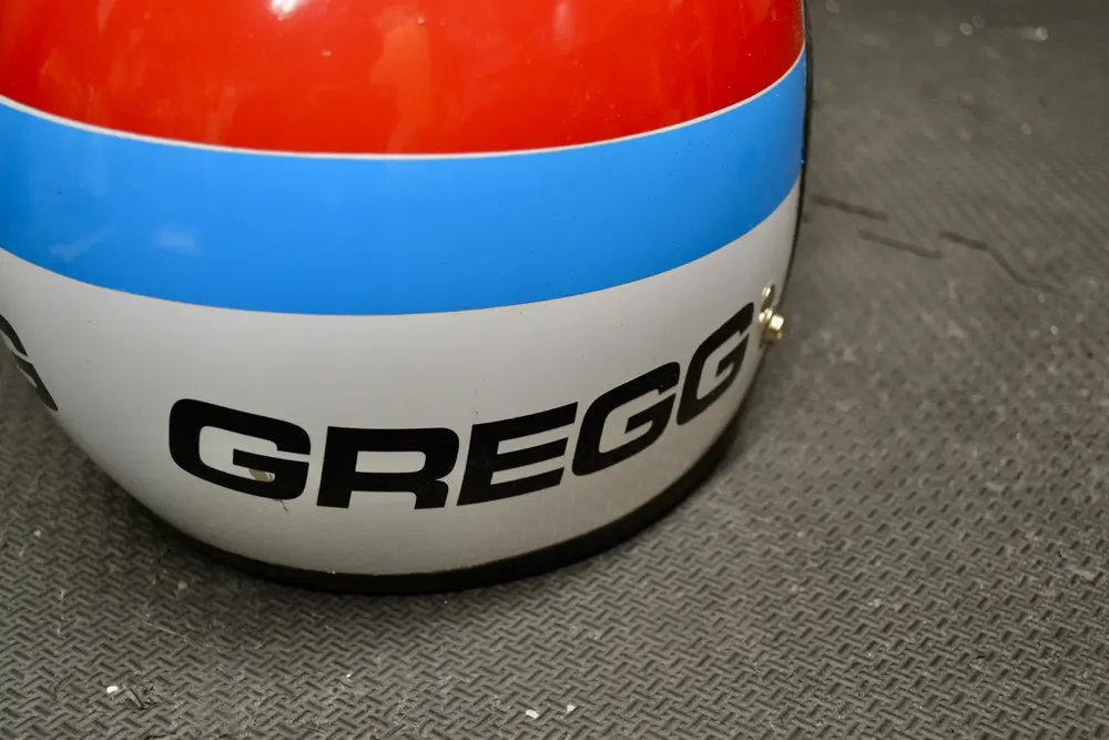 1960's Peter Gregg Brumos Porsche Racing Helmet by Bell — Sold