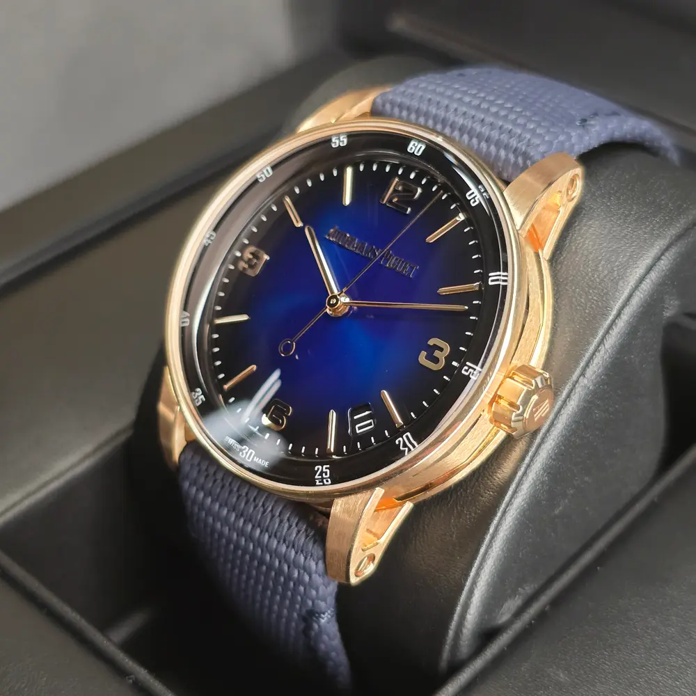 Audemars Piguet Code Smoke Blue Watch Ref 11.59 15210OR Full Set