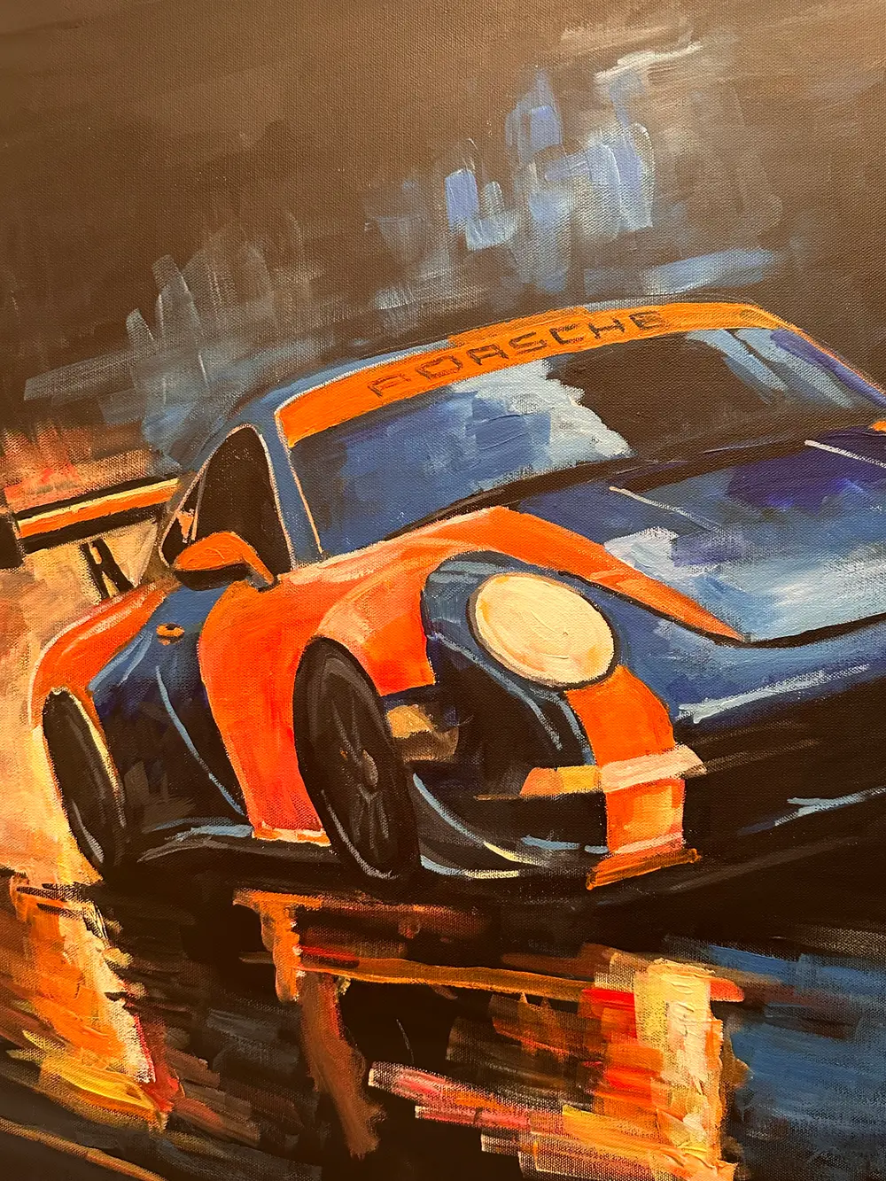 No Reserve Impressionist Style Porsche 911 Painting — Sold