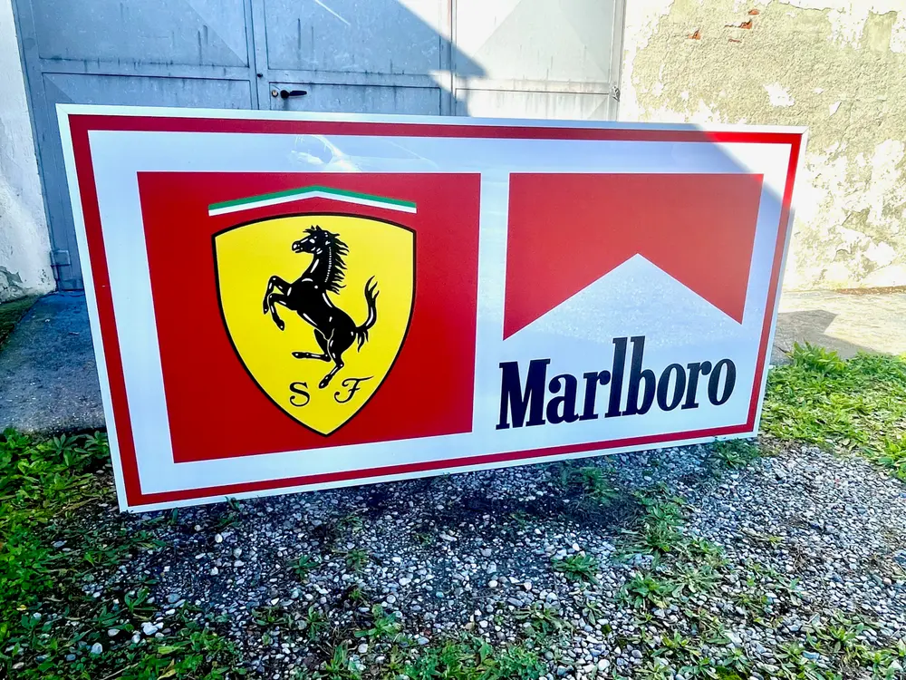Large Illuminated Ferrari Marlboro Style Sign — Auction Ended
