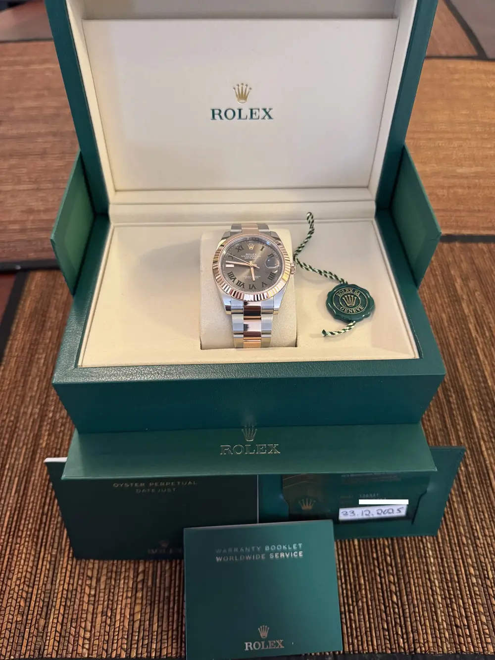 2025 Rolex Datejust Wimbledon Two Tone 41mm Watch Full Set ref. 126331