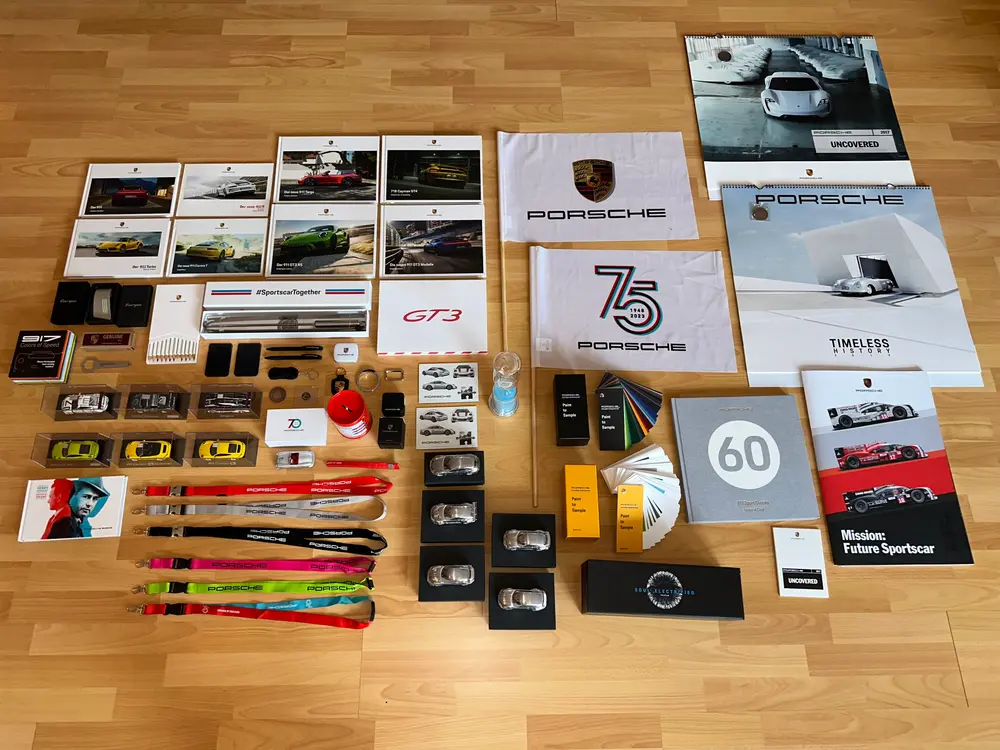 Large Collection of Porsche Memorabilia, Merchandise and Collectibles