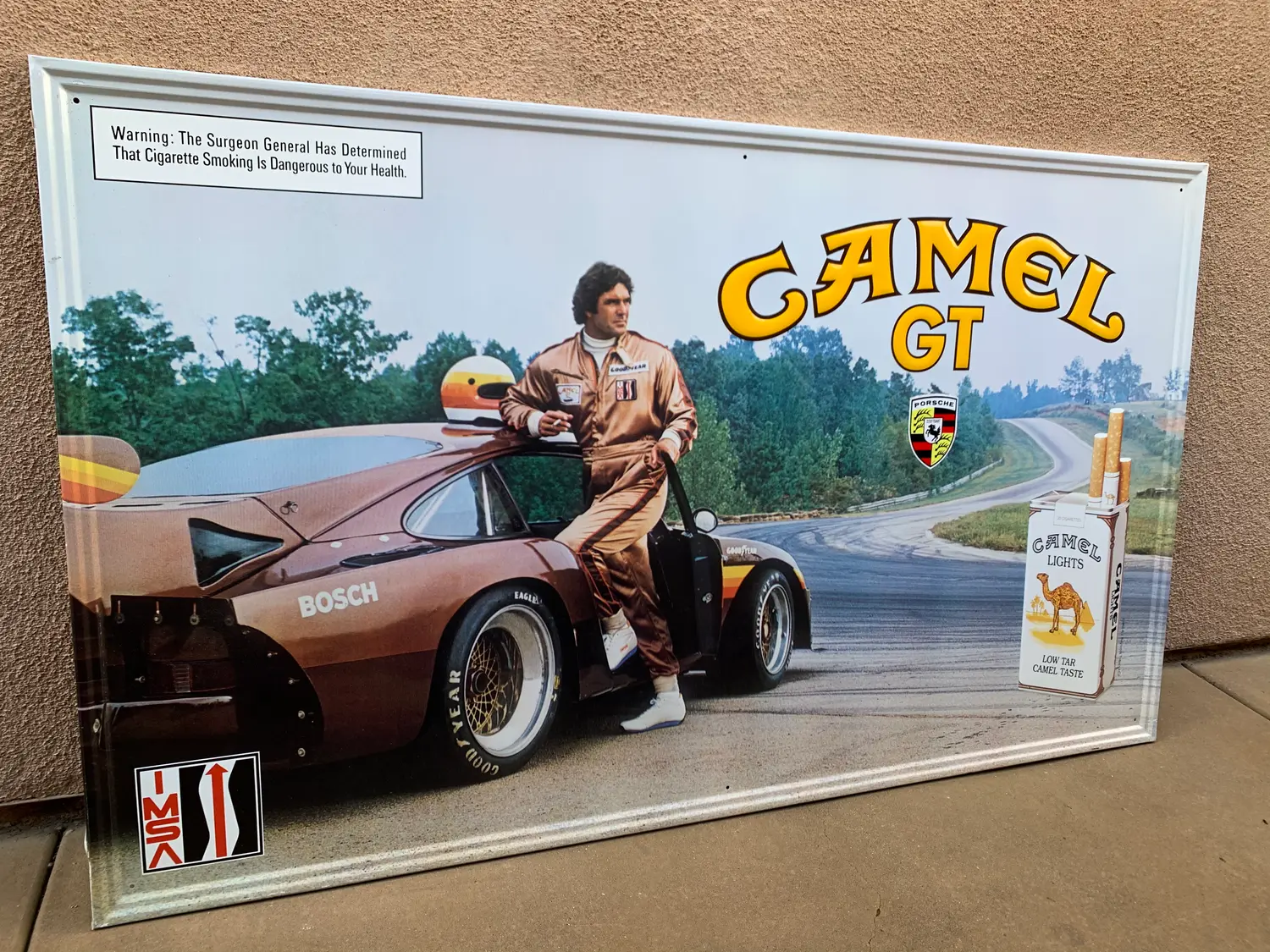 Rare IMSA Camel GT Porsche 935 Metal Sign (5' x 3') — Sold