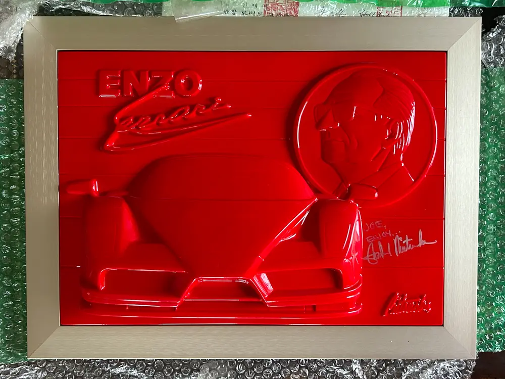Ferrari Enzo Model and Signed Artwork by Artist Richard Pietruska
