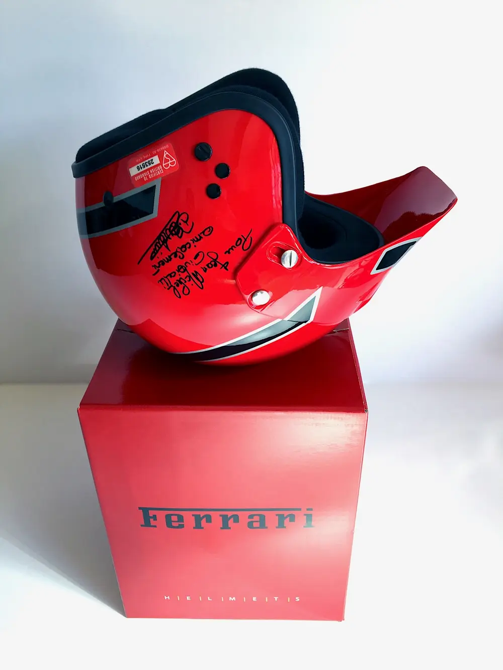 Autographed Ferrari Corso Pilota Avanzato Carbon/Kevlar Racing Helmet