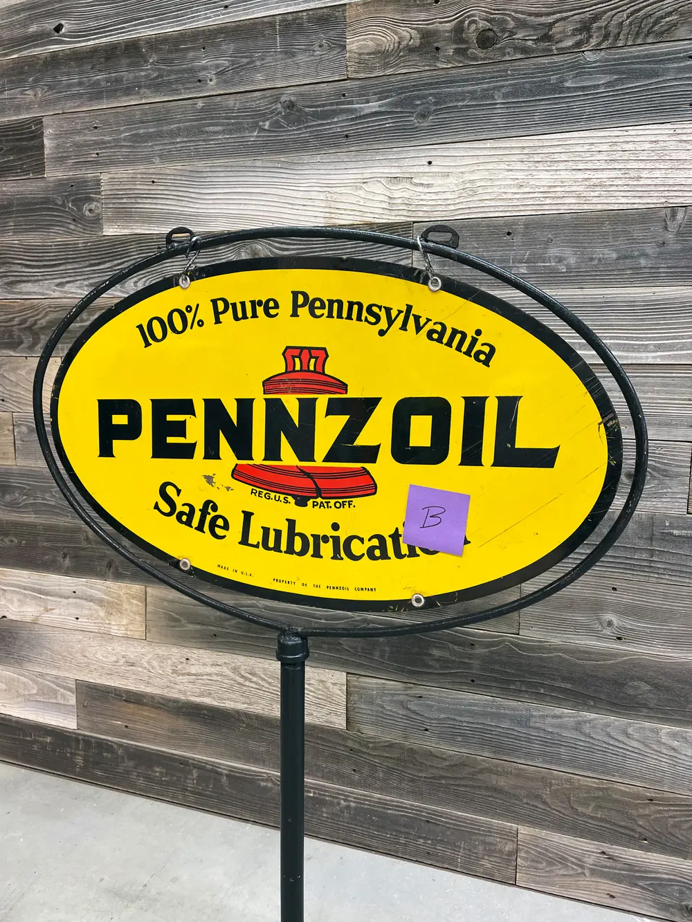 Original Pennzoil Curb Sign — Auction Ended | PCARMARKET