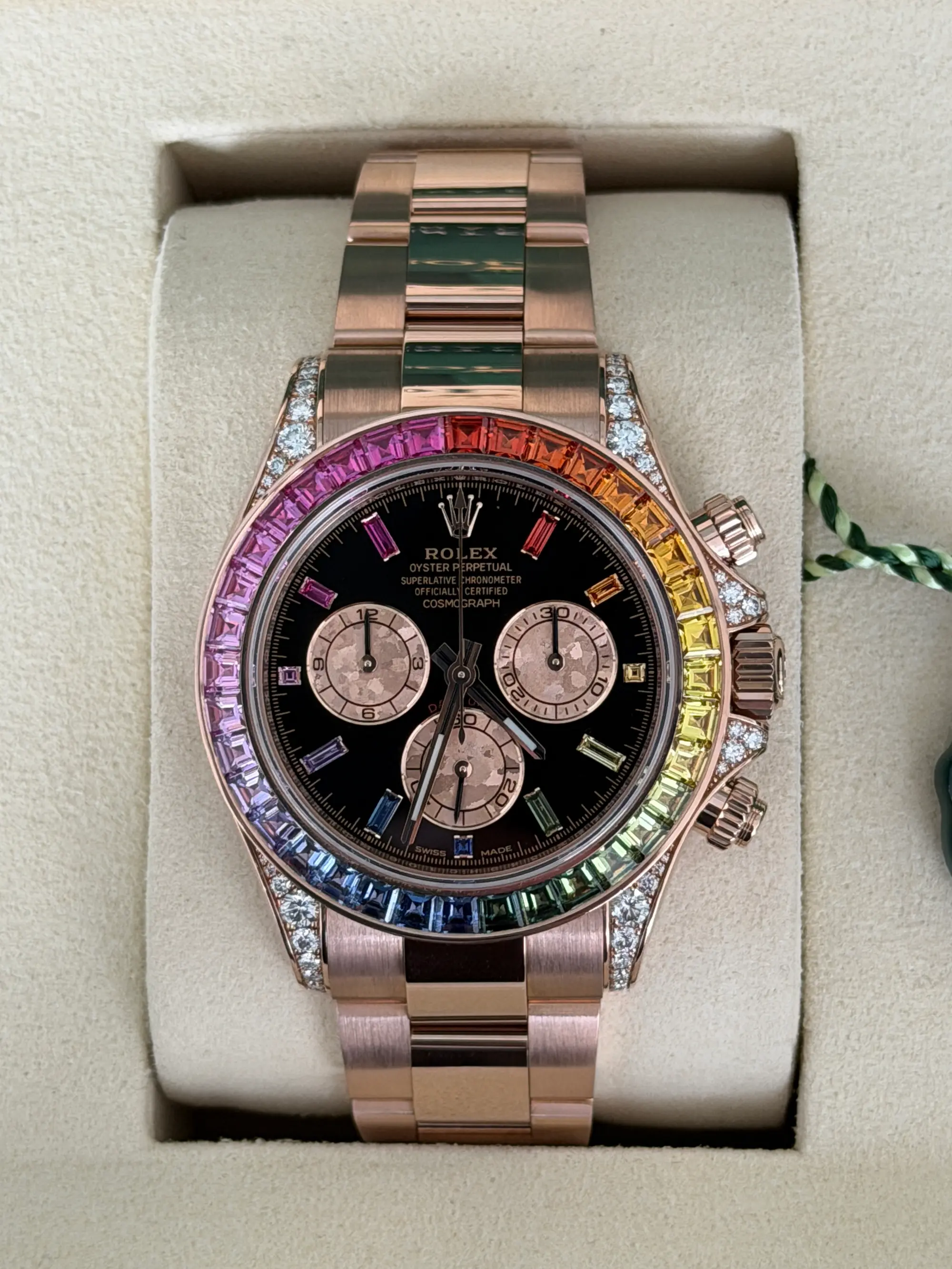 2023 Rolex Daytona Rainbow 18K Everose Gold Watch Ref.116595RBOW