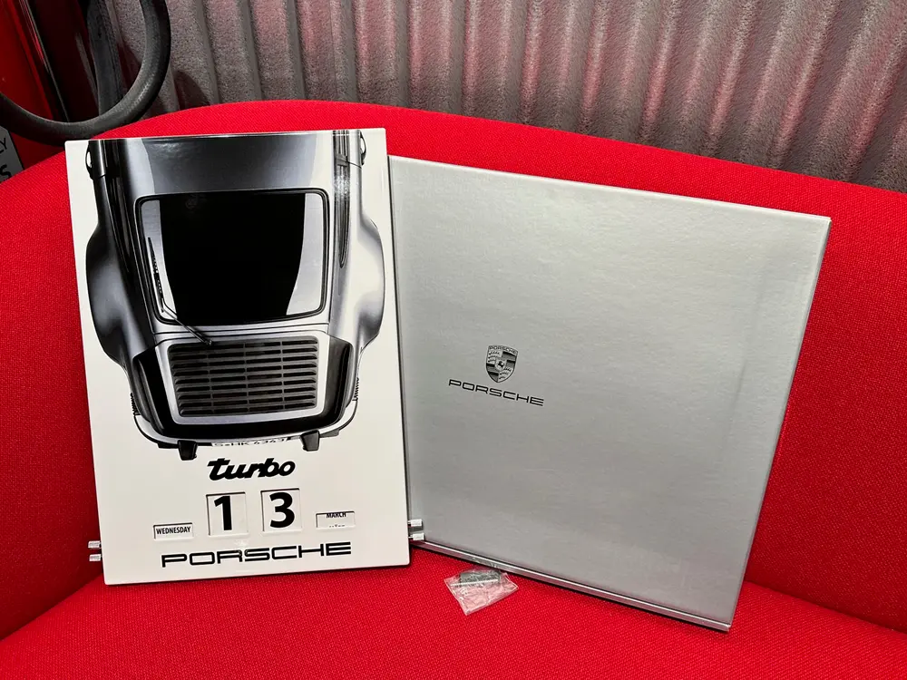 No Reserve Enamel Porsche 911 Turbo Perpetual Calendar w/Original Box