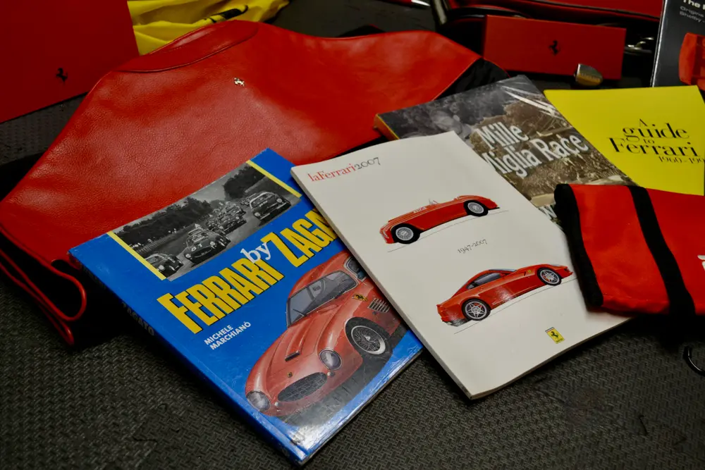 Collection of Ferrari Luggage, Literature, and Accessories