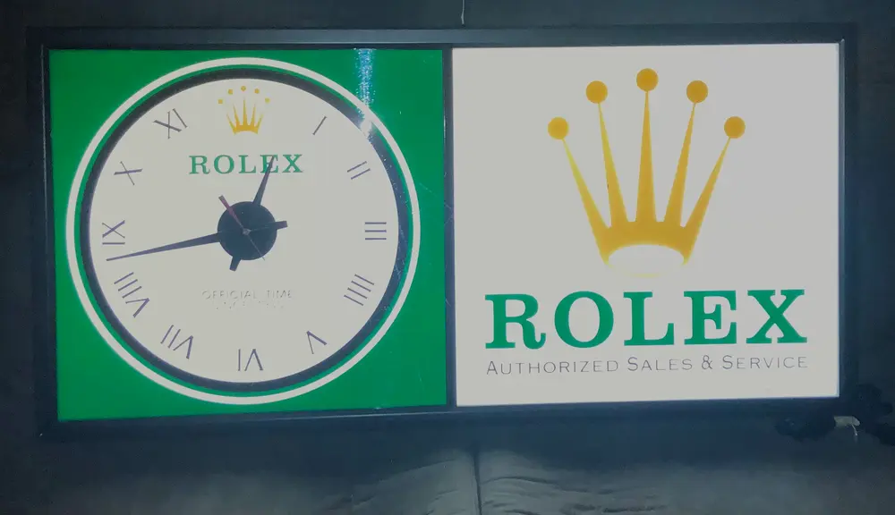 Illuminated Vintage Rolex Clock Sign (36