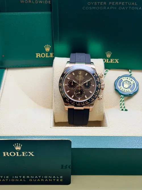 2021 Rolex Daytona Rose Gold Chocolate Brown Dial Oysterflex