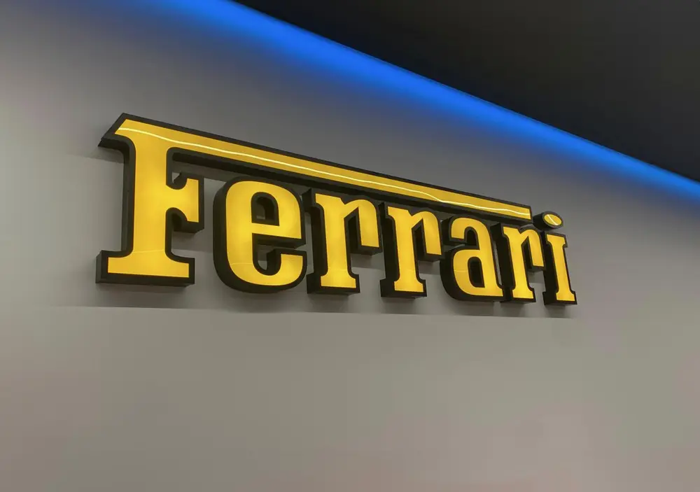 No Reserve Large Illuminated Ferrari Style Sign — Sold | PCARMARKET