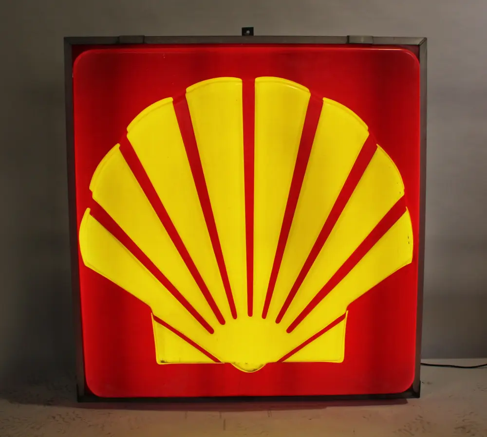 Authentic Large Illuminated Shell Oil Sign — Sold | PCARMARKET