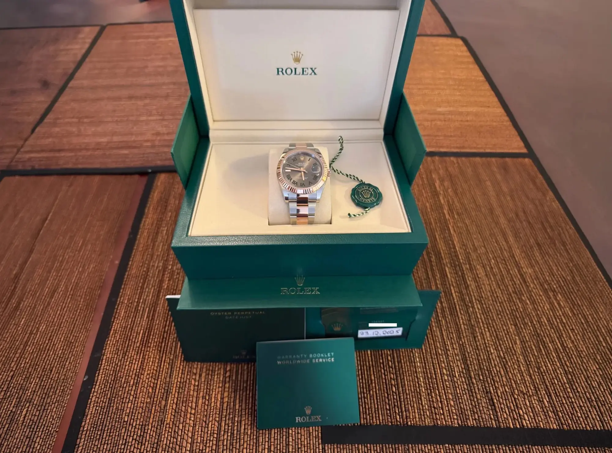 2025 Rolex Datejust Wimbledon Two Tone 41mm Watch Full Set ref. 126331