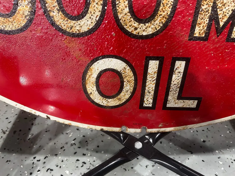 1950's Kendall Oil 'The 2000 Mile Oil' Double Sided Porcelain Sign