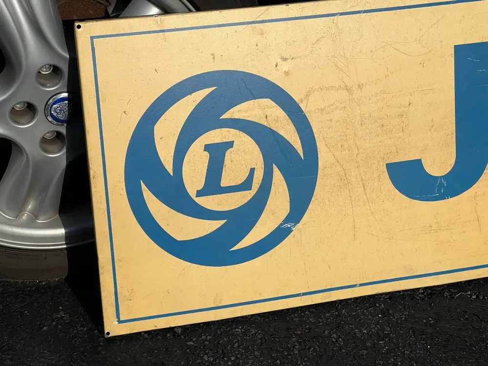 1970s JAGUAR BRITISH LEYLAND ALUMINUM SIGN — Auction Ended
