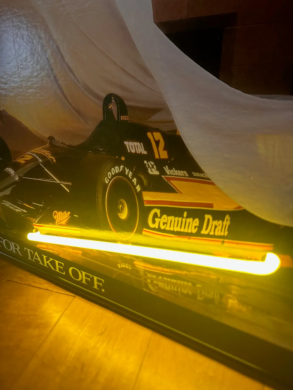 No Reserve Neon Illuminated Miller Genuine Draft IndyCar Sign — Sold