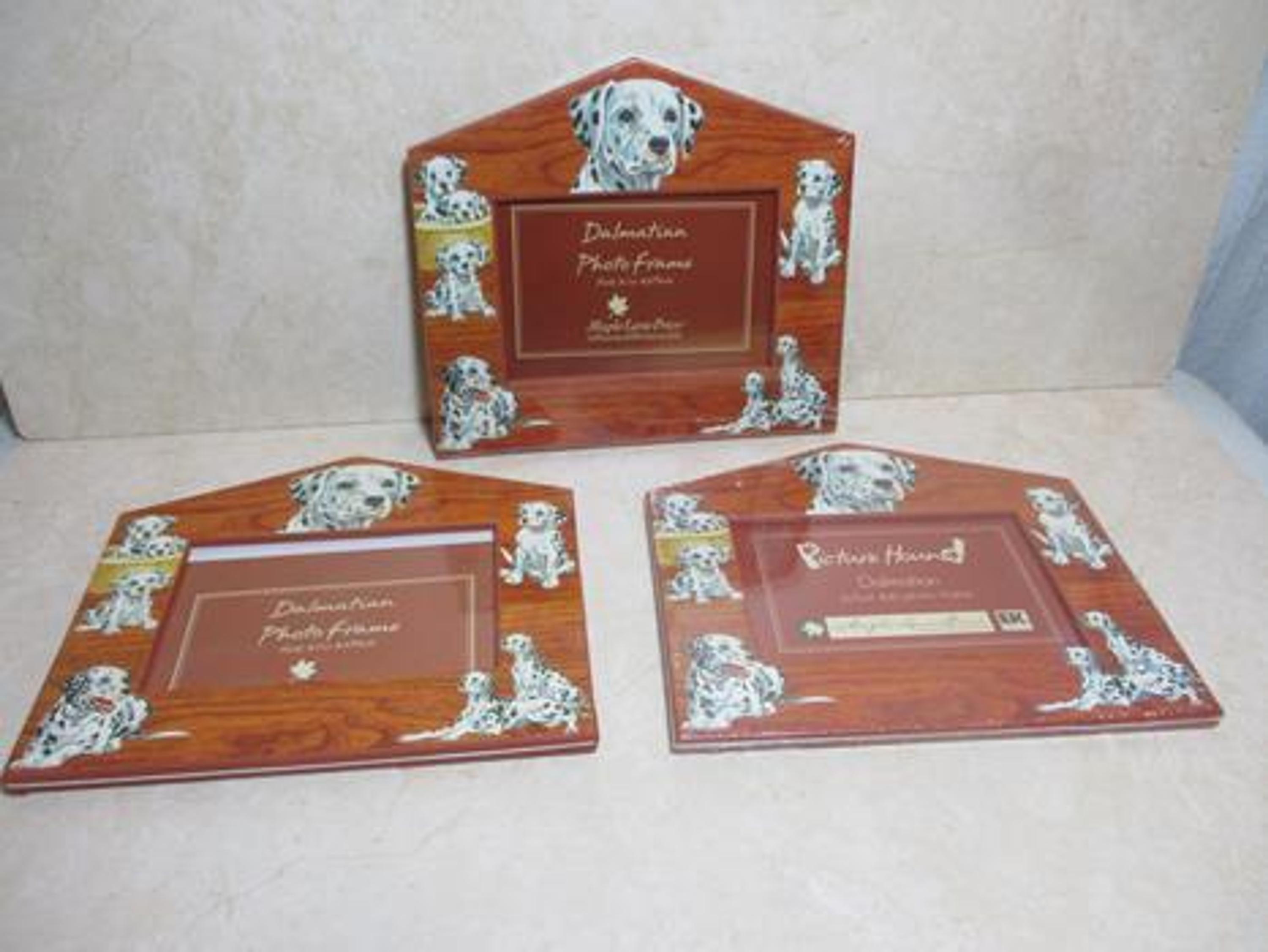 sale-(59) Set of 3 Maple Lane Press Dalmatian Photo Frames NEW Firehouse Dog Puppy Pet 3x5 or 4x6