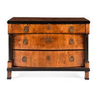 A Biedermeier Part-Ebonized Pearwood Commode