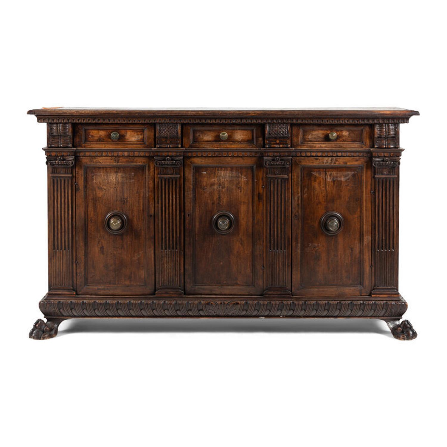 A North Italian Walnut Console Cabinet