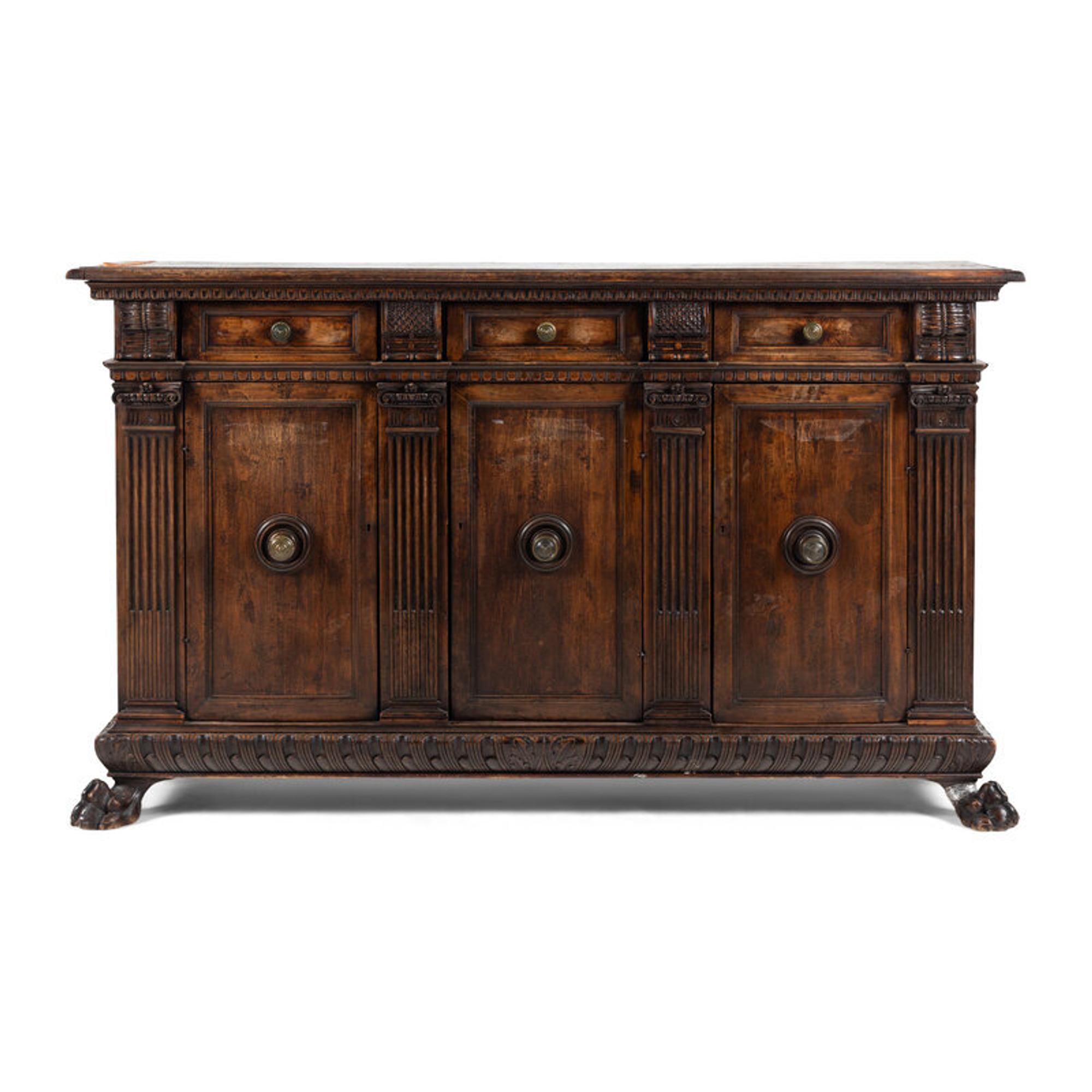 A North Italian Walnut Console Cabinet