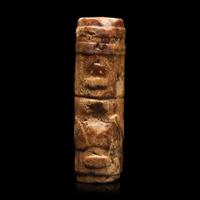 An Archaic Chinese Jade Pendant with Mask, Liangzhu Culture, and a Jade Jue, Western Zhou 良渚文化神人獸面紋玉勒及西周玉玨各一