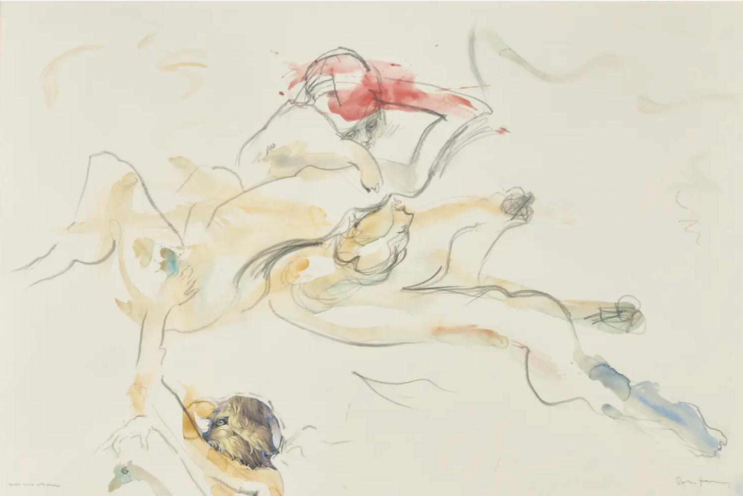 Dorothea Tanning (American, 1910-2012) Double Curve with Scholar, 1986