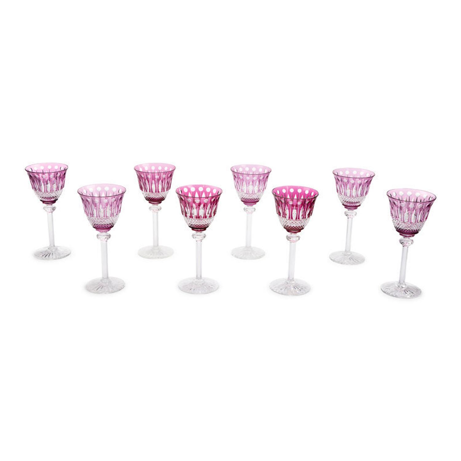 A Set of Eight Saint-Louis Cut-to-Clear Wine Glasses
