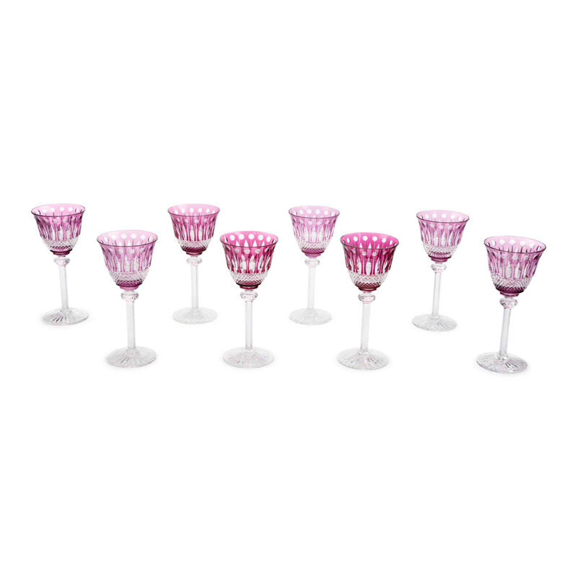 A Set of Eight Saint-Louis Cut-to-Clear Wine Glasses