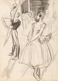 Dame Laura Knight (British, 1877-1970) — Back Stage, Ballet