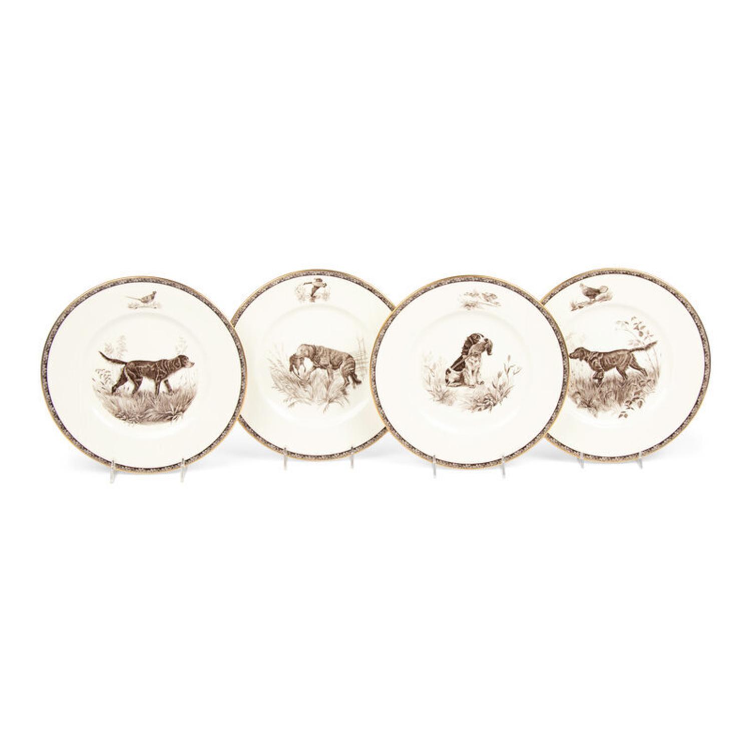 A Set of Twelve Wedgwood The American Sporting Dog Porcelain Plates