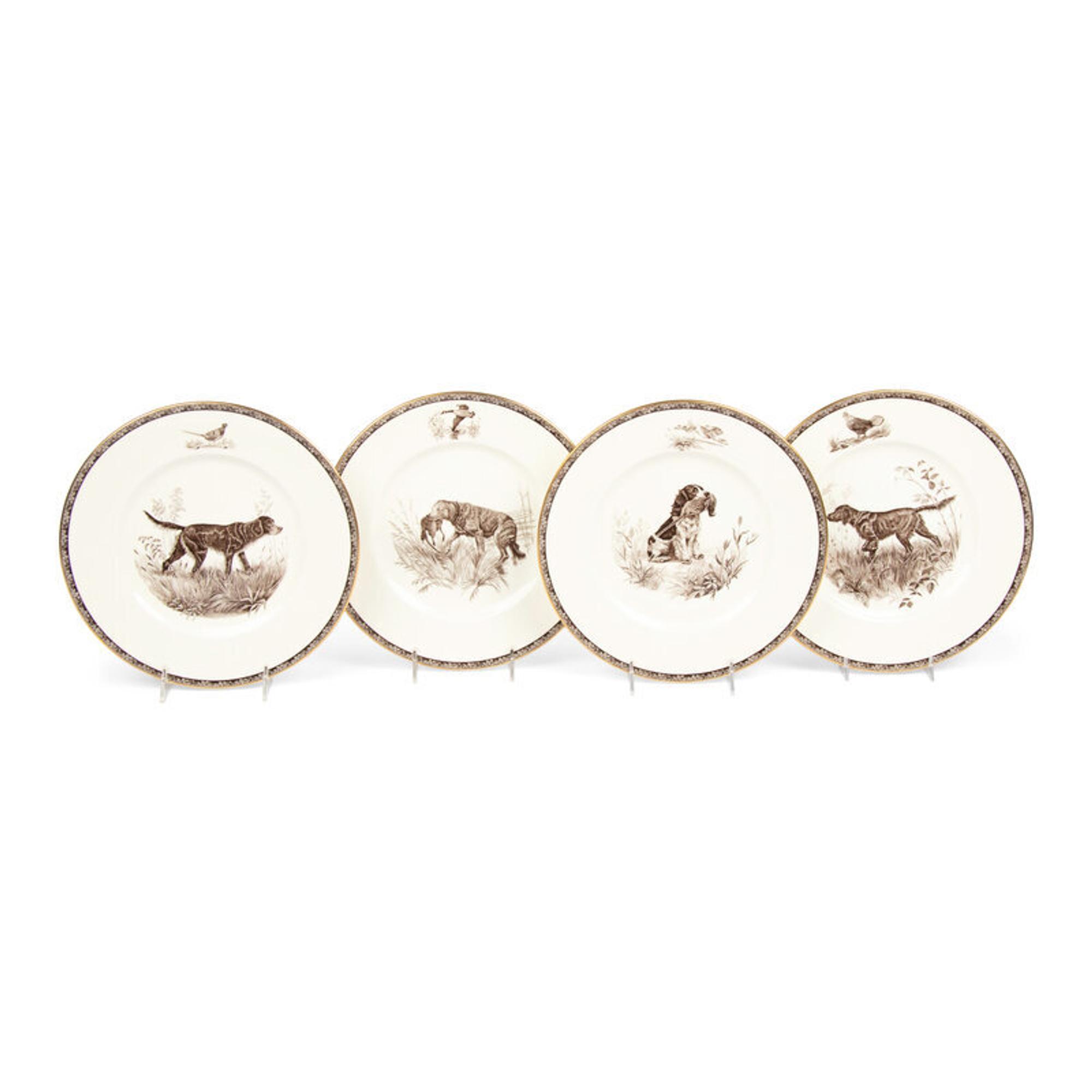 A Set of Twelve Wedgwood The American Sporting Dog Porcelain Plates