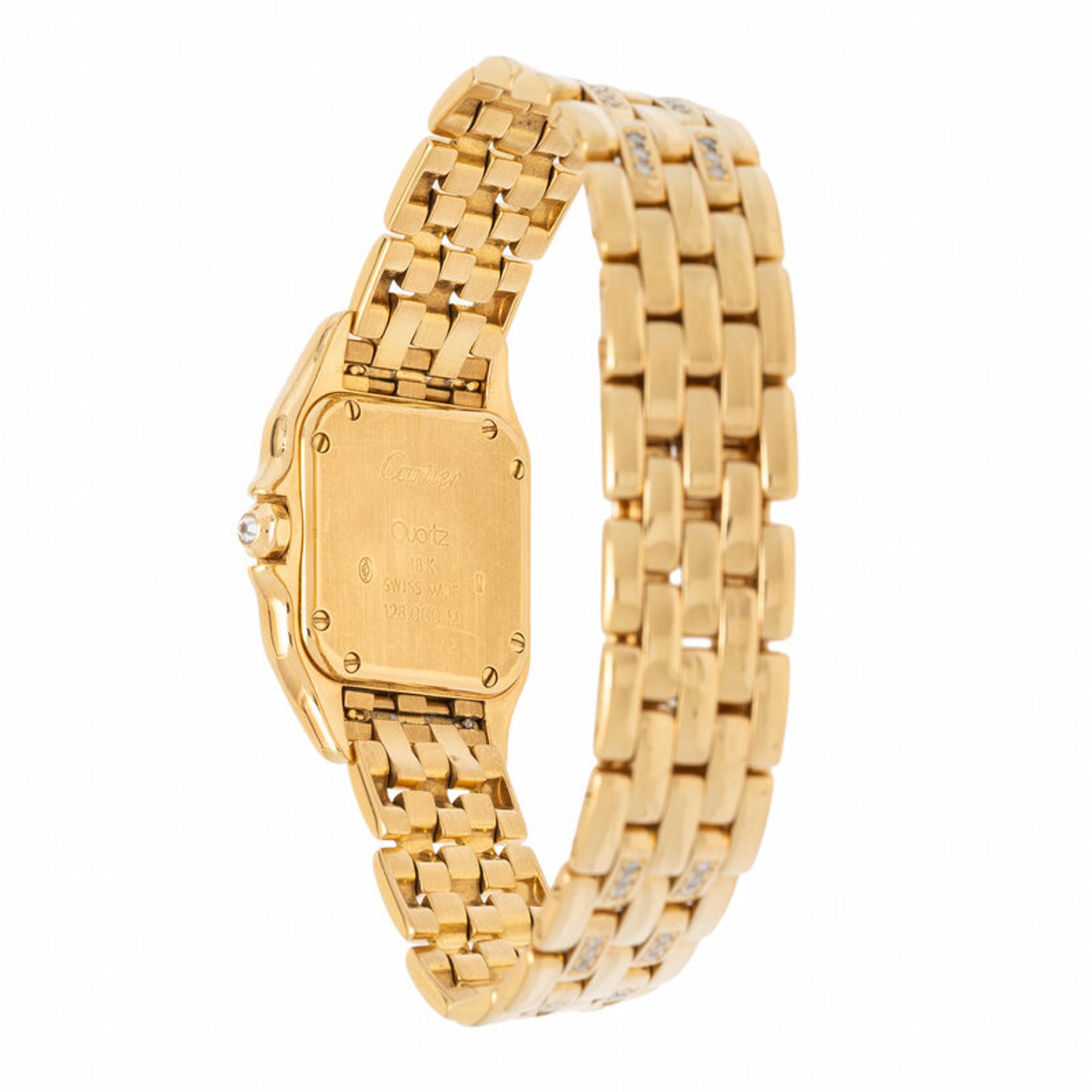 Cartier, Ref. WF3070, 18K Yellow Gold 'Panthère' Watch with Diamond Bezel, Crown, and Links