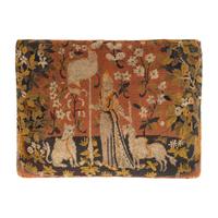 A Pair of George III Style Tapestry-Upholstered Walnut Foot Stools