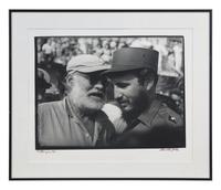 Osvaldo Salas (Cuban, 1914-1992) — Con Hemingway (Fidel Castro with Ernest Hemingway), 1960