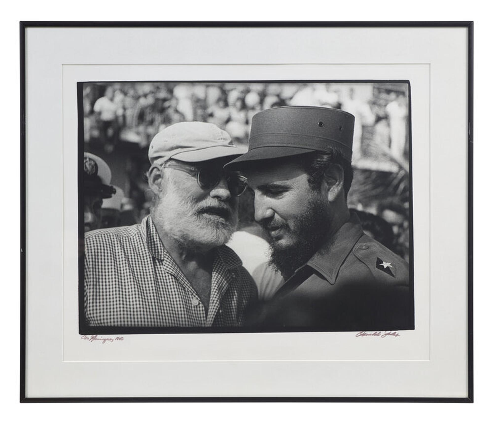 Osvaldo Salas (Cuban, 1914-1992) — Con Hemingway (Fidel Castro with Ernest Hemingway), 1960