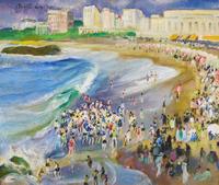 Martha Walter (American, 1875-1976) — Bathing by the Biarritz Rock