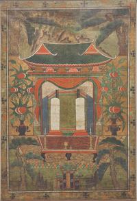 A Korean K am Mo Yo Je Do (Spirit House Shrine) Painting, Late Joseon Period, 19th Century 十九世紀 朝鮮《感慕如在圖》