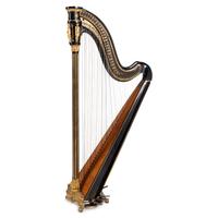 A Napoleon III Black Lacquer and Parcel Gilt Harp