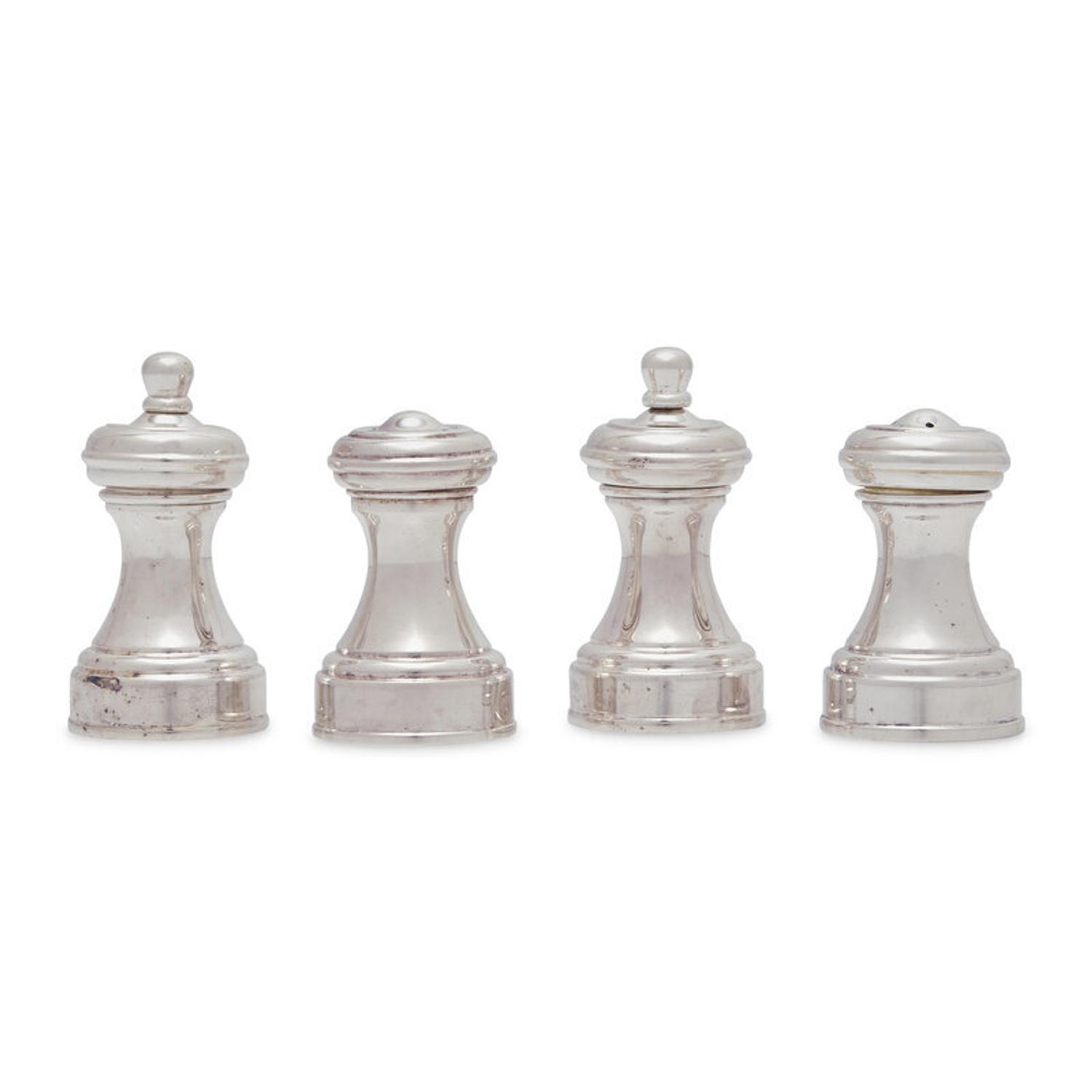 Two Tiffany and Co. Silver Salt and Pepper Sets