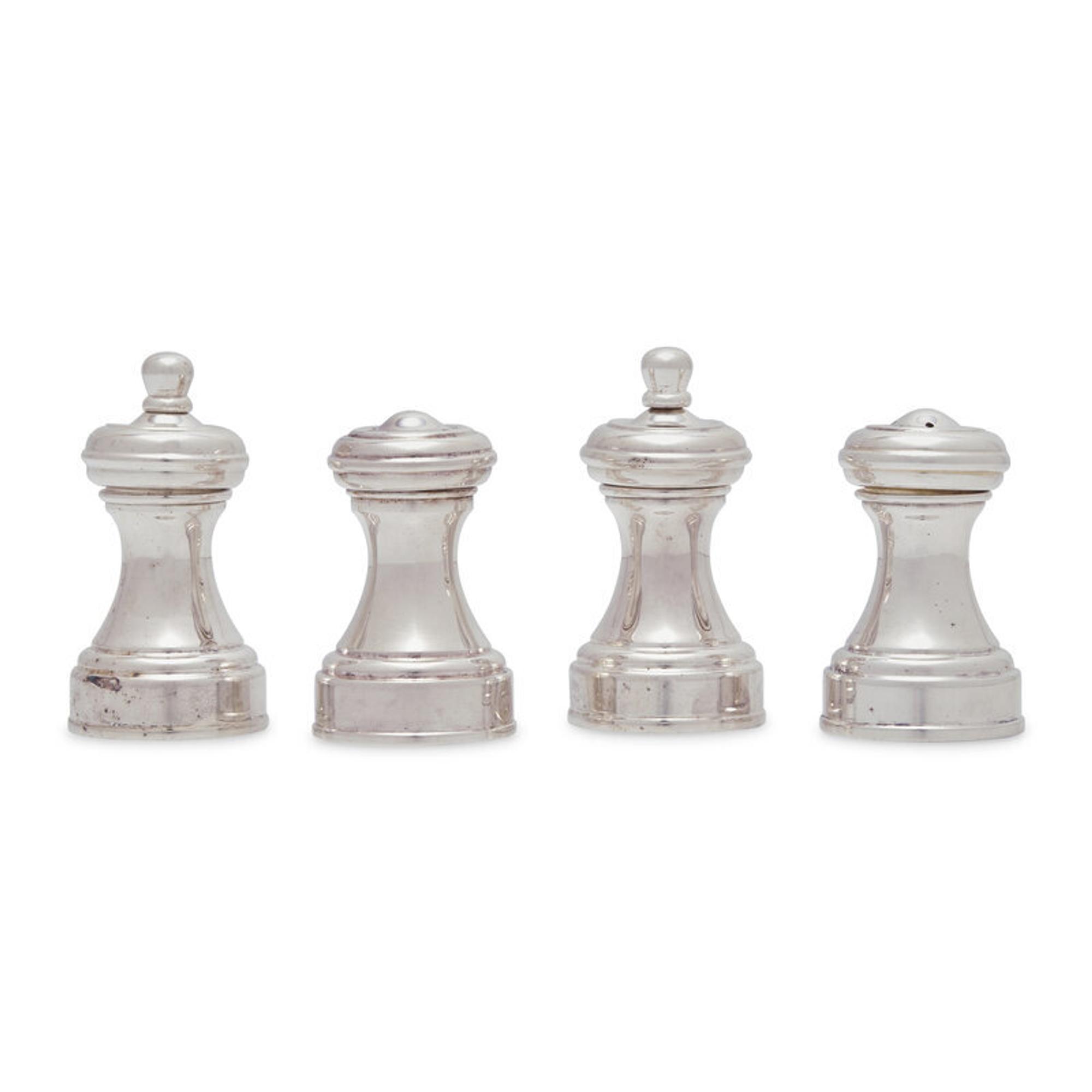 Two Tiffany and Co. Silver Salt and Pepper Sets