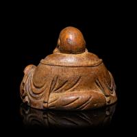 A Chinese Carved Bamboo Figure of Seated Laughing Buddha, Mile , 18th-19th Century 清中期 竹雕彌勒