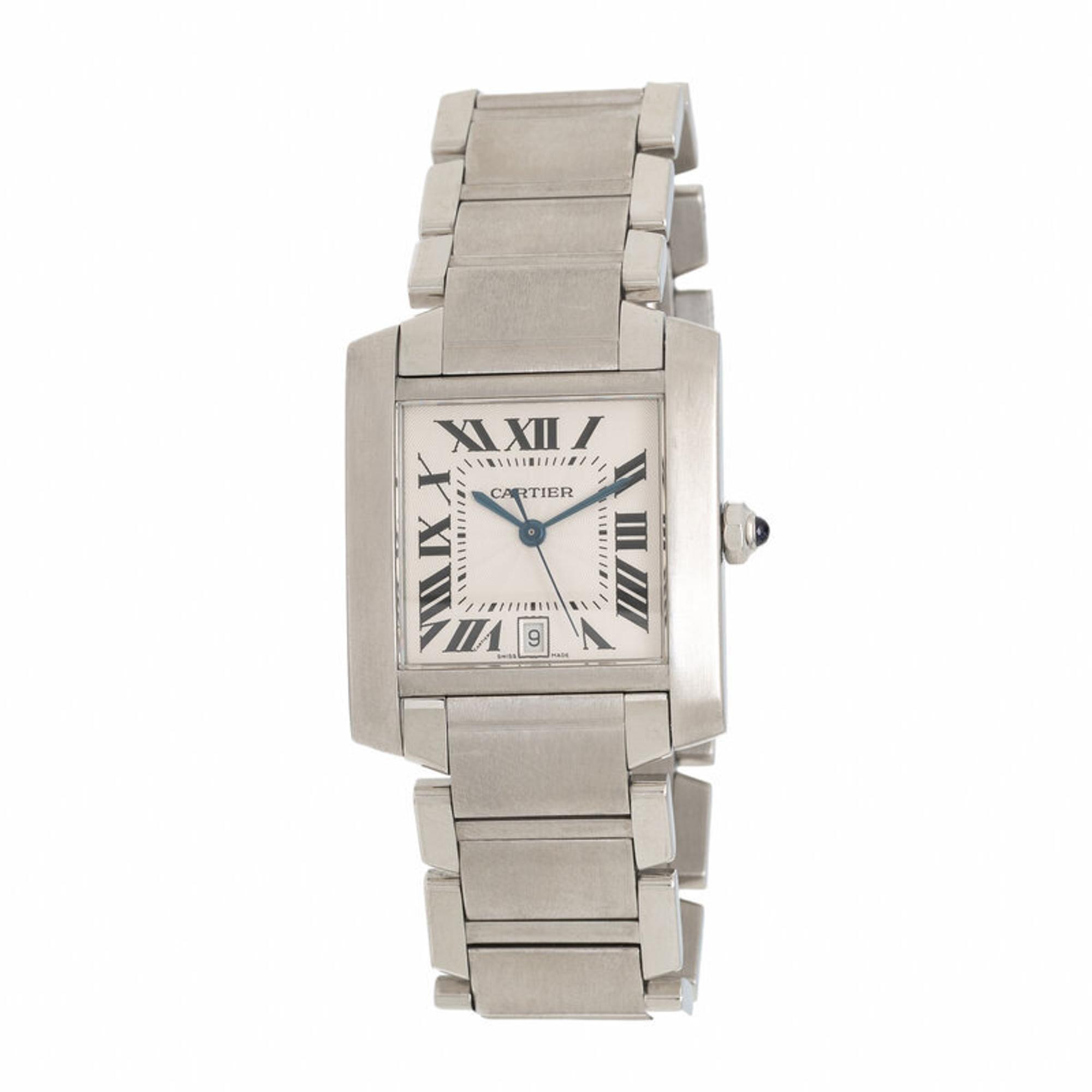 Cartier, Ref. 2302, Stainless Steel 'Tank Française' Date Watch