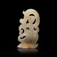A Rare Chinese White Jade Dancing Figural Pendant, Western Han Dynasty 西漢 雙面白玉舞人珮