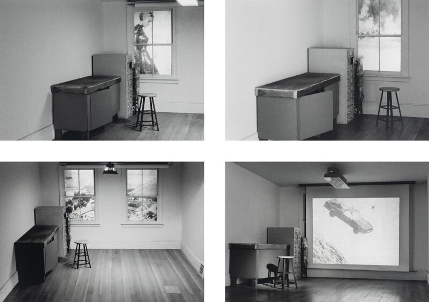 John Massey (Canadian, b. 1950) — Four works from Studio Projections, 1979 (Number 17, Car Crash; Number 22, Beauty Treatment; Number A1, Village ; and Number A3, Dust Storm); printed 2013