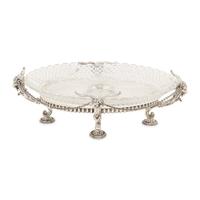 A Baccarat Silvered Bronze Mounted Molded Glass Centerpiece Bowl