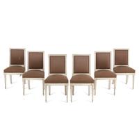A Set of Six Louis XVI Style Crème-Painted Dining Chairs