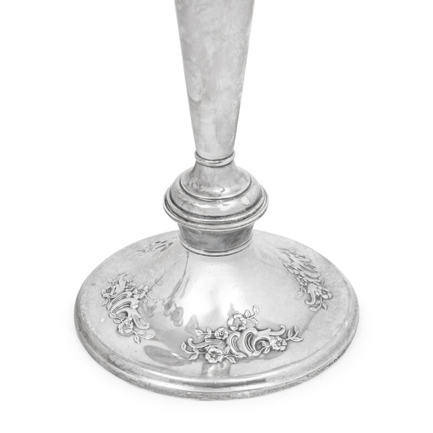 A Pair of American Silver Five-Light Candelabra