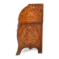 A Dutch Walnut and Marquetry Cylinder Bureau